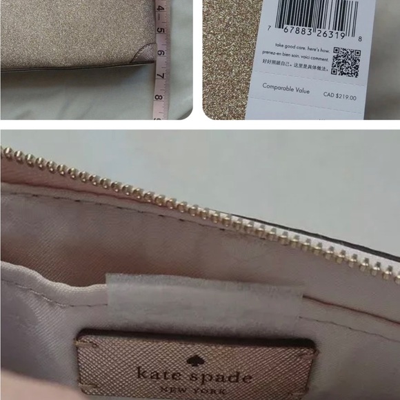 Kate Spade rose gold glitter crossbody bag NWT  Kate Spade crossbody k4624 - Picture 5 of 6